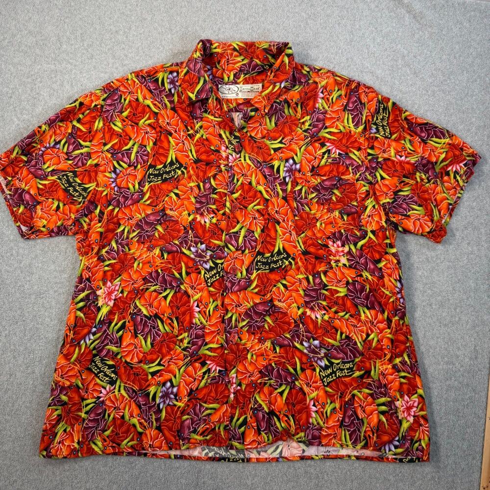 Bayouwear Art 4 Now New Orleans Jazz Fest Shirt Mens XL Short Sleeve Button Down
